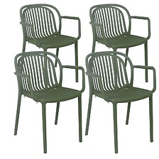 4 Chaises Empilables Happy Garden - Aluminium/Textilène - Terracotta - 120kg/Unité - Intérieur/Extérieur