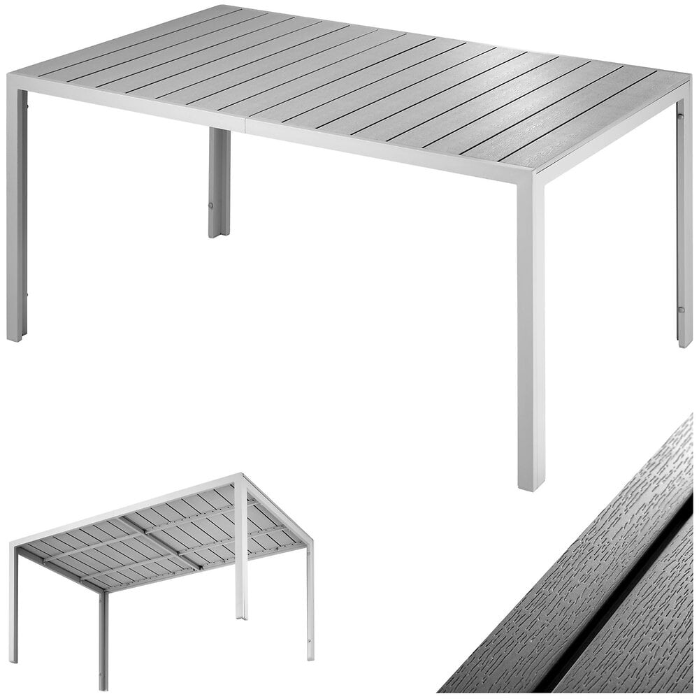 table de jardin bianca 150 x 90 cm pieds réglables en hauteur