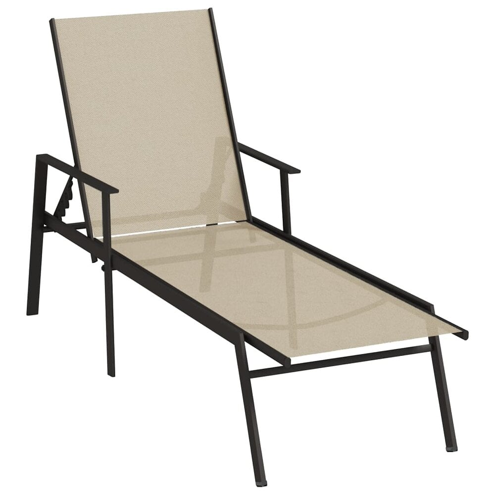 transat chaise longue bain de soleil lit de jardin terrasse meuble d'extérieur acier et tissu textilène crème 02_0012248
