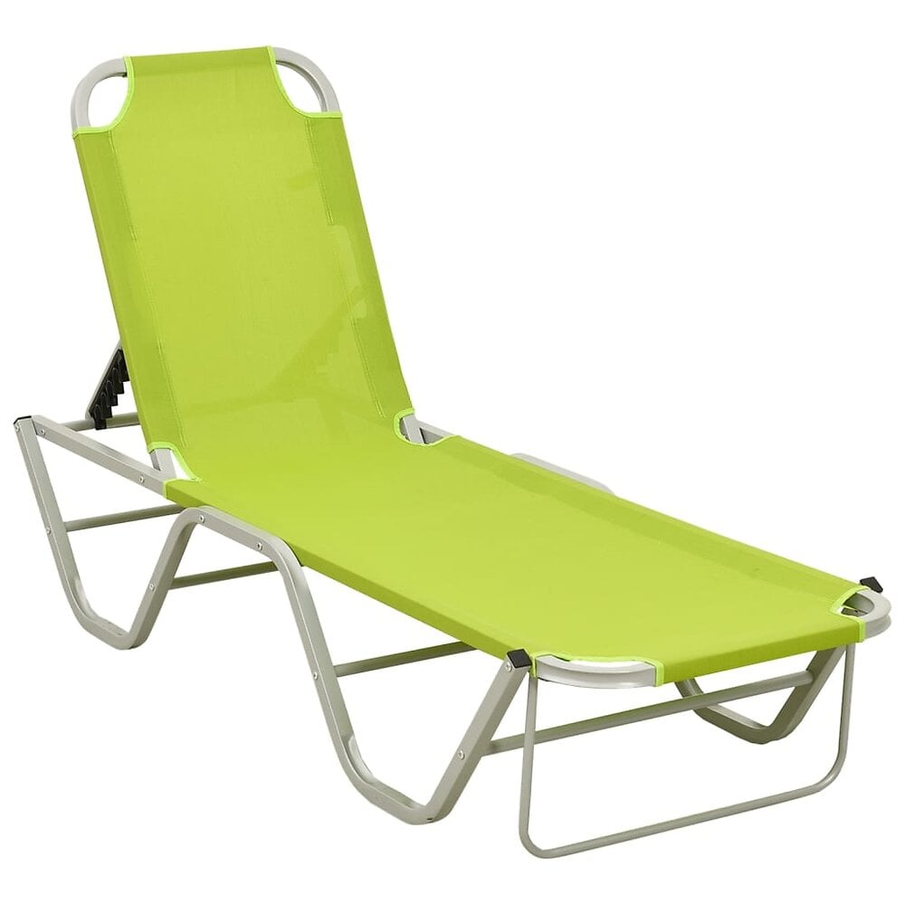 transat chaise longue bain de soleil lit de jardin terrasse meuble d'extérieur aluminium et textilène vert 02_0012256