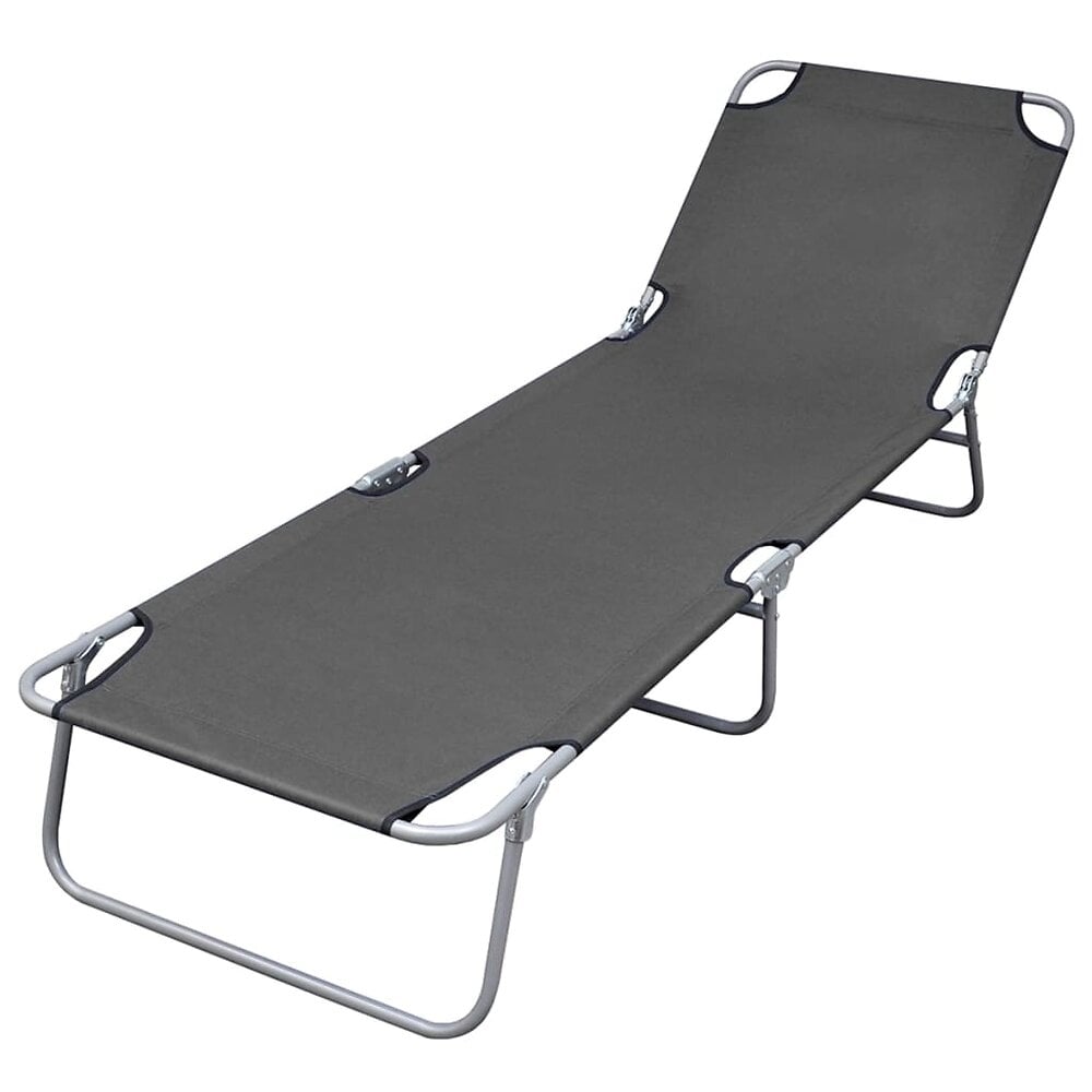 transat chaise longue bain de soleil lit de jardin terrasse meuble d'extérieur pliable avec dossier réglable gris 02_0012860