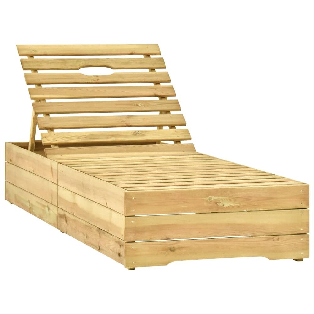 transat chaise longue bain de soleil lit de jardin terrasse meuble d'extérieur bois de pin imprégné de vert 02_0012711