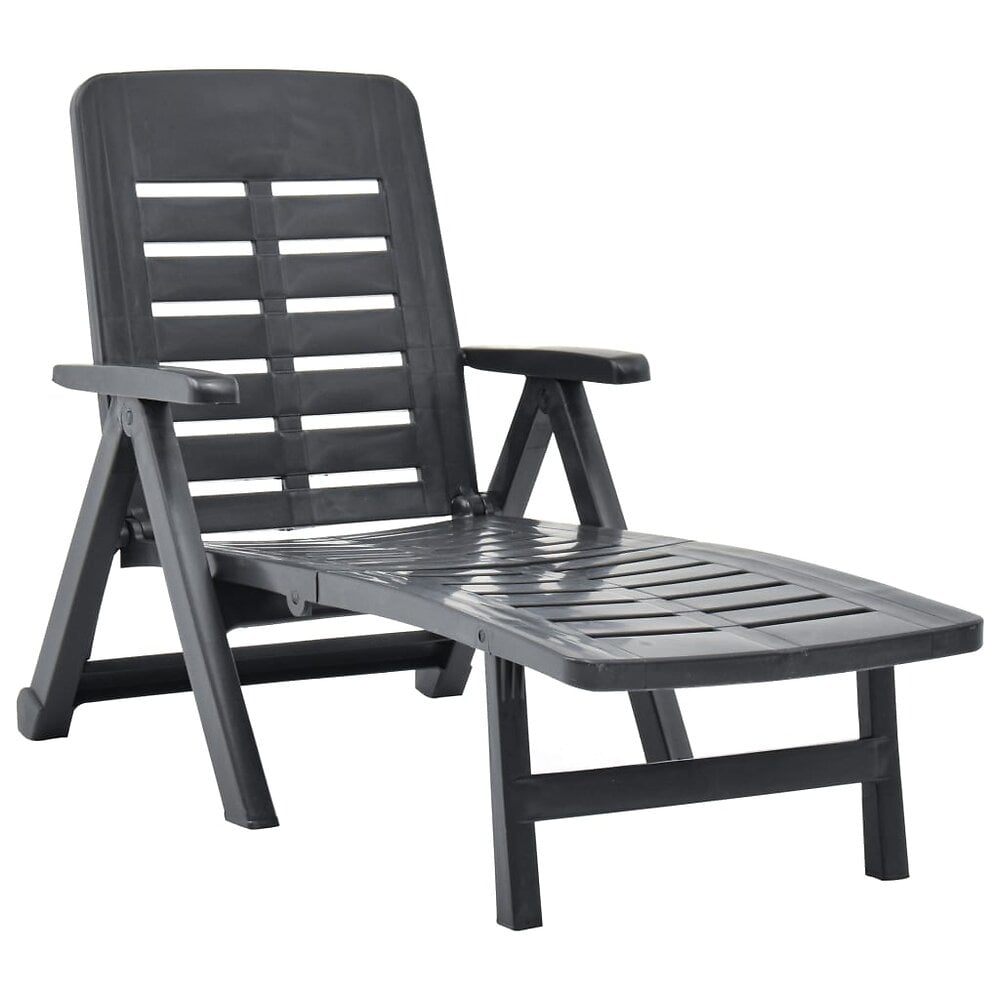 transat chaise longue bain de soleil lit de jardin terrasse meuble d'extérieur pliable plastique anthracite 02_0012879