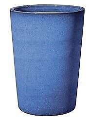 DEROMA - Pot terre cuite Conique Haut Flamenco Azul 33cm, bleu - large