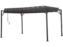 HABITAT ET JARDIN Pergola bioclimatique en tissu "Lodge" 3 x 4 m - Anthracite