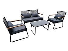 Salon de jardin Cordova - Métal - Anthracite - 4 personnes