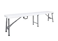 Banc pliant - Plastique et acier - Blanc