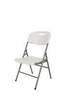 Chaise pliante - Plastique et acier - Blanc