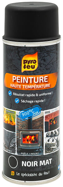 Lot De 2 Bombes De Peinture Haute Température K203 Noir 650°C - Neuves