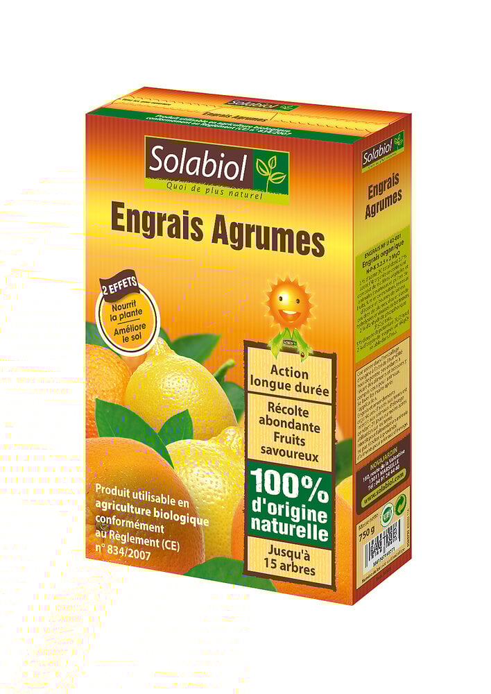 Engrais Spécial Agrumes Solabiol 750g - Action Longue Durée - Certifié Agriculture Biologique