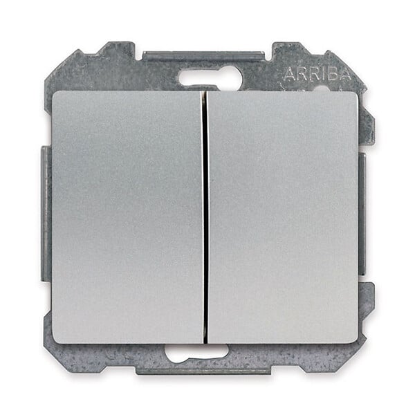 Double Poussoir Silver Delta Iris Plaque Basic Silver SIEMENS | Brico Cash