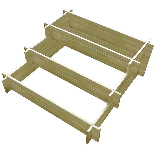 VIDAXL - vidaXL Jardinière à 3 niveaux 90 x 90 x 35 cm Bois imprégné - large