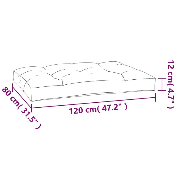 VIDAXL - vidaXL Coussin de palette 120x80x12 cm gris tissu - large