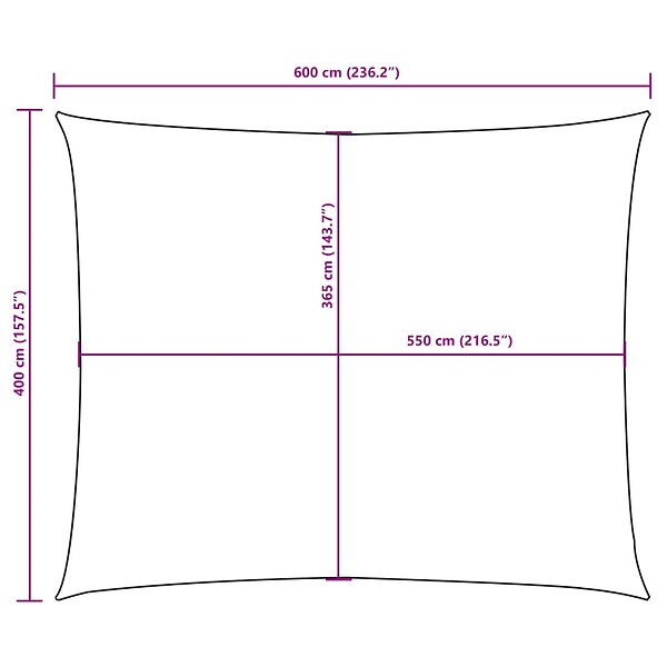 VIDAXL - vidaXL Voile de parasol Tissu Oxford rectangulaire 4x6 m crème - large