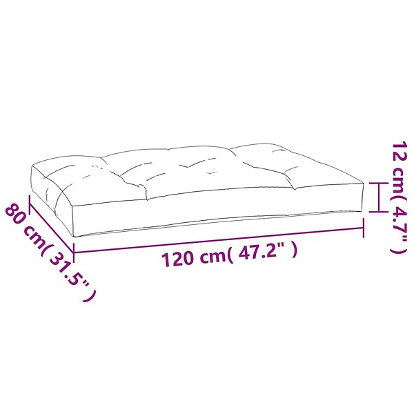 VIDAXL - vidaXL Coussin de palette 120x80x12 cm gris tissu - large