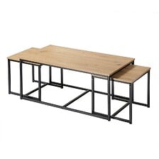 CALICOSY Table basse gigogne Lenny - Lot de 3 - L100cm