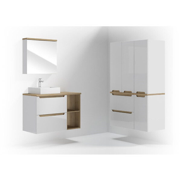 NATUREL - Naturel Meuble de salle de bain Naturel Stilla 30x60x45 cm blanc (STILLAA03001) - large
