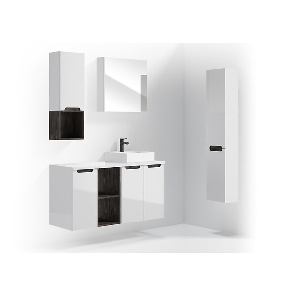 NATUREL - Naturel Meuble de salle de bain Naturel Stilla 30x60x45 cm blanc (STILLAA03001) - large