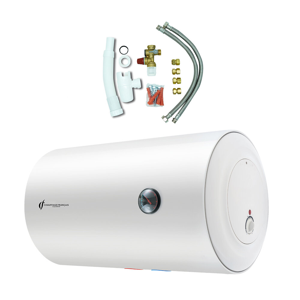 Chauffe+Eau+Electrique+Mural+Blinde+Horizontal+Bypso+Sannover+150+Litres+++Kit+d%27Installation+Complet+NF