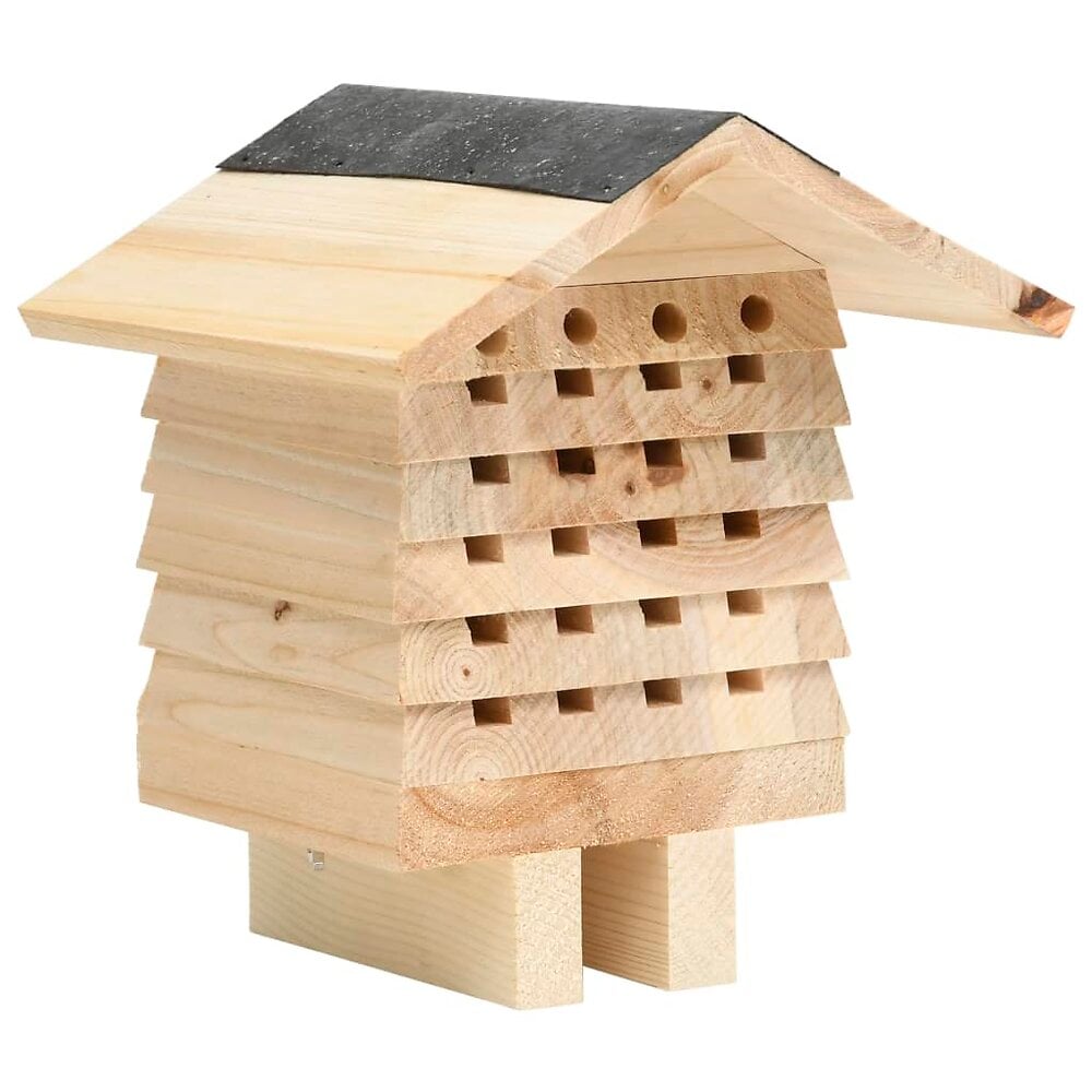 vidaXL+Hotel+d%27abeilles+Bois+de+sapin+massif+22x20x20+cm