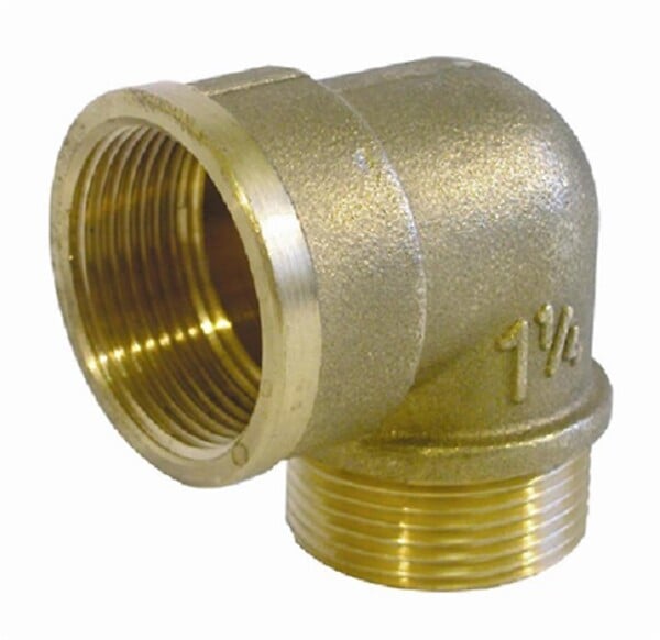 Sanitaire-distribution - Coude 90° laiton à visser MF - Diamètre : 1'' - 26-34 - DN25 - large
