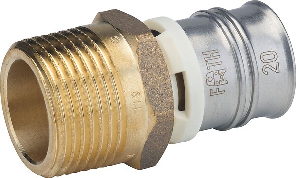 PB TUB - Raccord mâle fixe XS pour tube multicouches - Diamètre : 26 - 3/4" - large