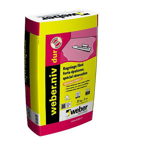 Ragréage fibré autolissant de sols (P4R FIBRE) DUR Sac