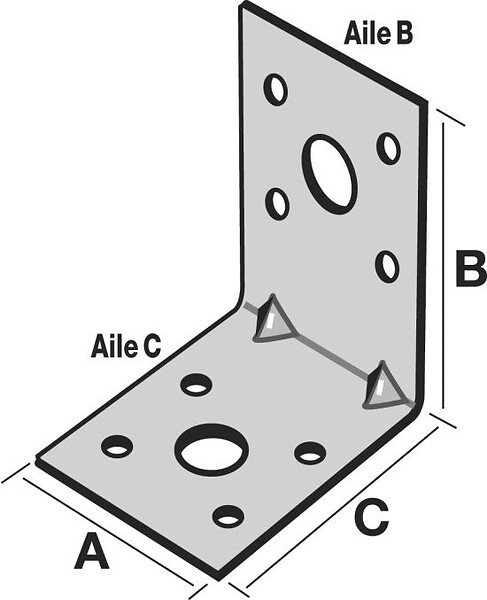 Équerre D'assemblage - Galvanisée Sendzimir - 50 X 50 X 40 Mm - Set De 25 Pieces Marque Alberts 88569382