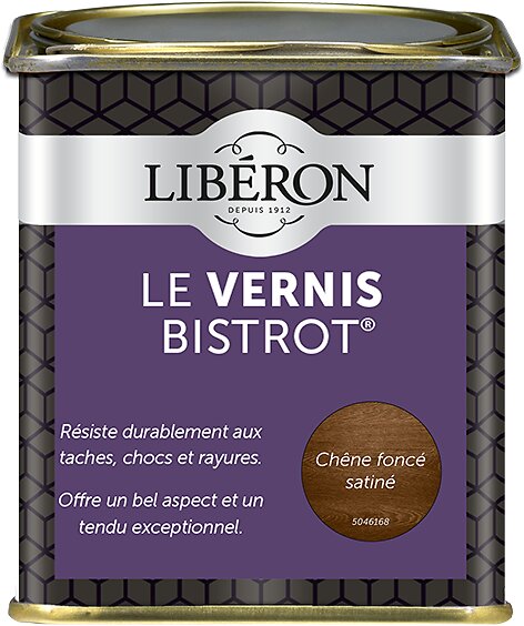 LIBERON - Vernis Bistrot Satin Chêne fonce Pot 0.25l - large