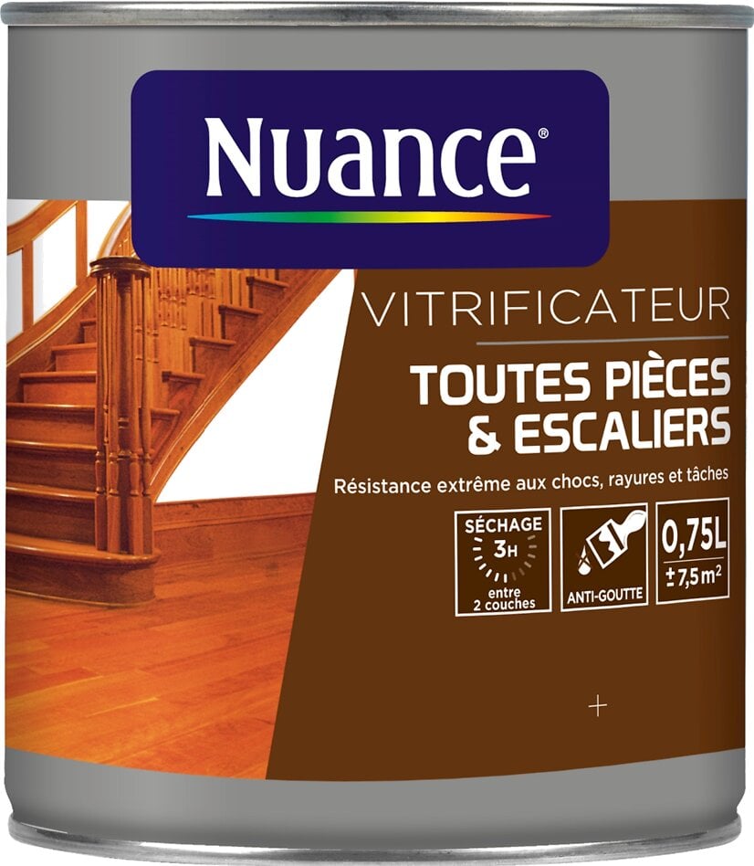 NUANCE - Vitrificateur Pièces et escaliers - Incolore - Brillant - 0.75L - large