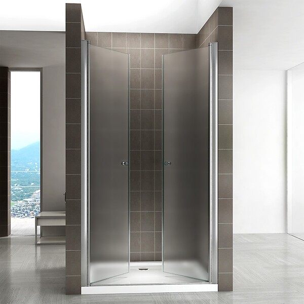 SANIVERRE - GINA Porte de douche H.195 x L. 100 à 104 cm verre dépoli opaque 6 mm - large