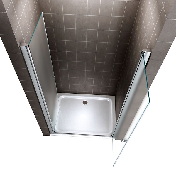 SANIVERRE - GINA Porte de douche H.195 x L. 100 à 104 cm verre dépoli opaque 6 mm - large