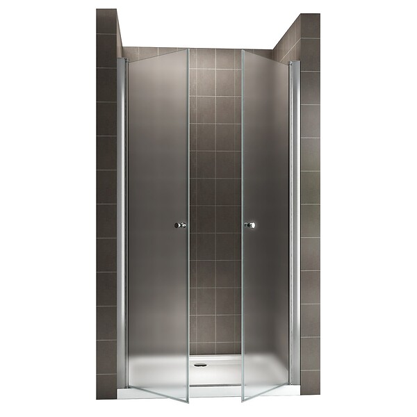 SANIVERRE - GINA Porte de douche H.195 x L. 100 à 104 cm verre dépoli opaque 6 mm - large
