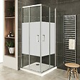SANIVERRE - LANA+ Cabine de douche coulissante 90x90 H190 cm centre-opaque verre 6 mm - vignette