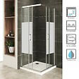 SANIVERRE - LANA+ Cabine de douche coulissante 90x90 H190 cm centre-opaque verre 6 mm - vignette