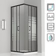 SANIVERRE - LANABLACK Cabine de douche 70x80 H180 cm semi-opaque verre 6 mm porte coulissante - vignette