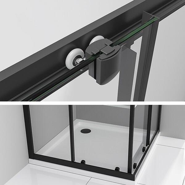 SANIVERRE - LANABLACK Cabine de douche 70x80 H180 cm semi-opaque verre 6 mm porte coulissante - large