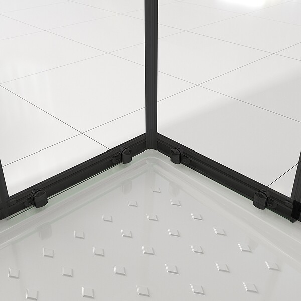 SANIVERRE - LANABLACK Cabine de douche 70x80 H180 cm semi-opaque verre 6 mm porte coulissante - large