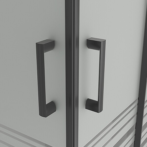 SANIVERRE - LANABLACK Cabine de douche 70x80 H180 cm semi-opaque verre 6 mm porte coulissante - large