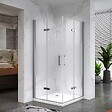 SANIVERRE - ATÉA Cabine de douche pliante 95x95 H190cm +receveur, semi-opaque verre 6 mm - vignette