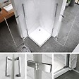 SANIVERRE - ATÉA Cabine de douche pliante 95x95 H190cm +receveur, semi-opaque verre 6 mm - vignette