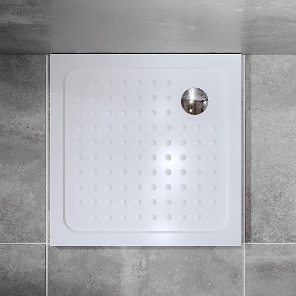 SANIVERRE - ATÉA Cabine de douche pliante 95x95 H190cm +receveur, semi-opaque verre 6 mm - large