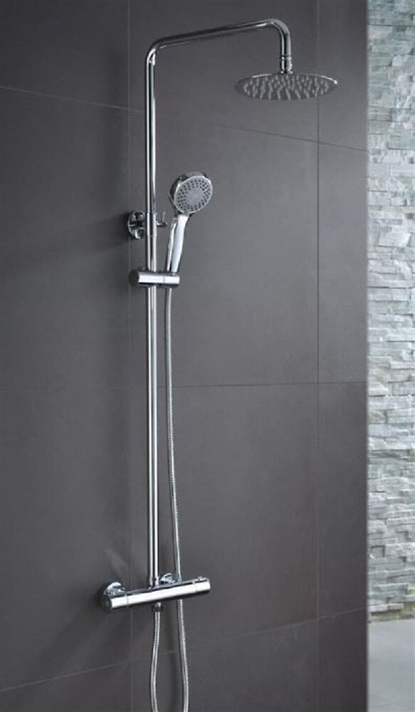 Colonne+de+douche+thermostatique+LONDON+-+Chromee+-+Barre+extensible:+87/123+cm
