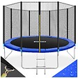 tectake - Trampoline modèle B Ø 396 cm, certifié GS pour un maximum de sécurité  noir/bleu - vignette