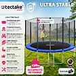 tectake - Trampoline modèle B Ø 396 cm, certifié GS pour un maximum de sécurité  noir/bleu - vignette