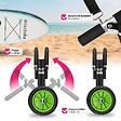 tectake - Chariot de transport pour planche de surf pliable, pour jusqu'à 2 planches  noir/vert - vignette