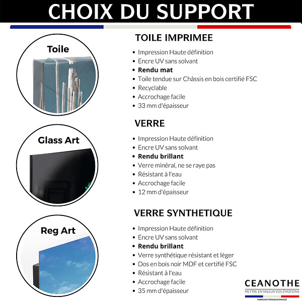 CEANOTHE - Tableau sur verre paon humain 45x45 cm - large