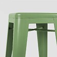 OVIALA - Lot de 4 tabourets de terrasse en métal mat vert cactus - vignette