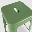 OVIALA - Lot de 4 tabourets de terrasse en métal mat vert cactus - vignette