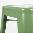 OVIALA - Lot de 4 tabourets de terrasse en métal mat vert cactus - vignette